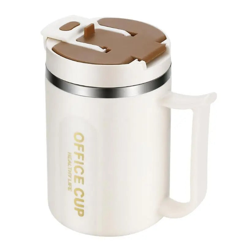 Double Wall Thermal Stainless Steel Coffee Mug with Spoon 304 Steel Cold Water Drink Tumbler Tea Milk Cup for Hot Cold Beverages