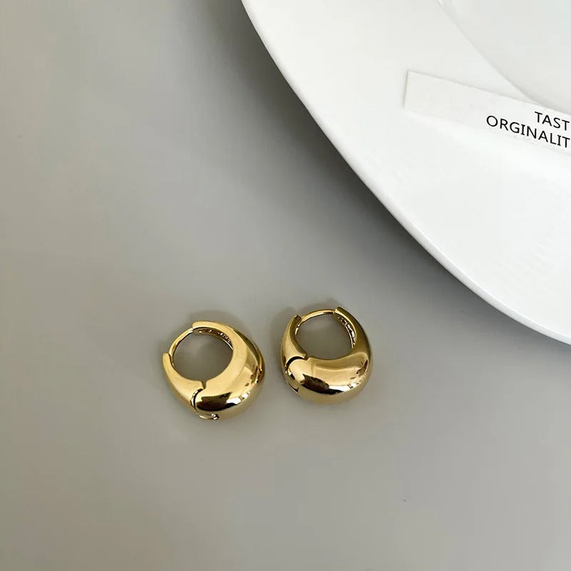 Luxury Full of Zircon Shiny Geometric Square Hoop Earrings for Women Temperament Gold Color Stainless Steel Korea Jewelry Gift