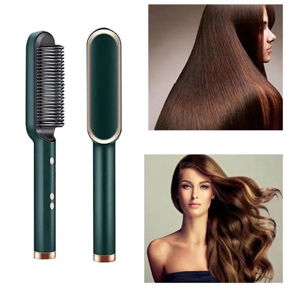 Salon Hair Straightener Brush Multicolor ABS Ceramic Coated