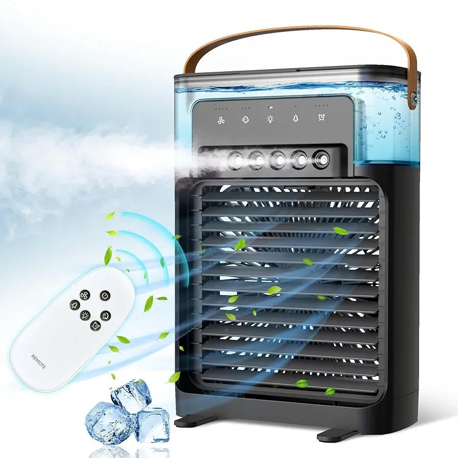 Mini Air Cooler Remote Control Black ABS