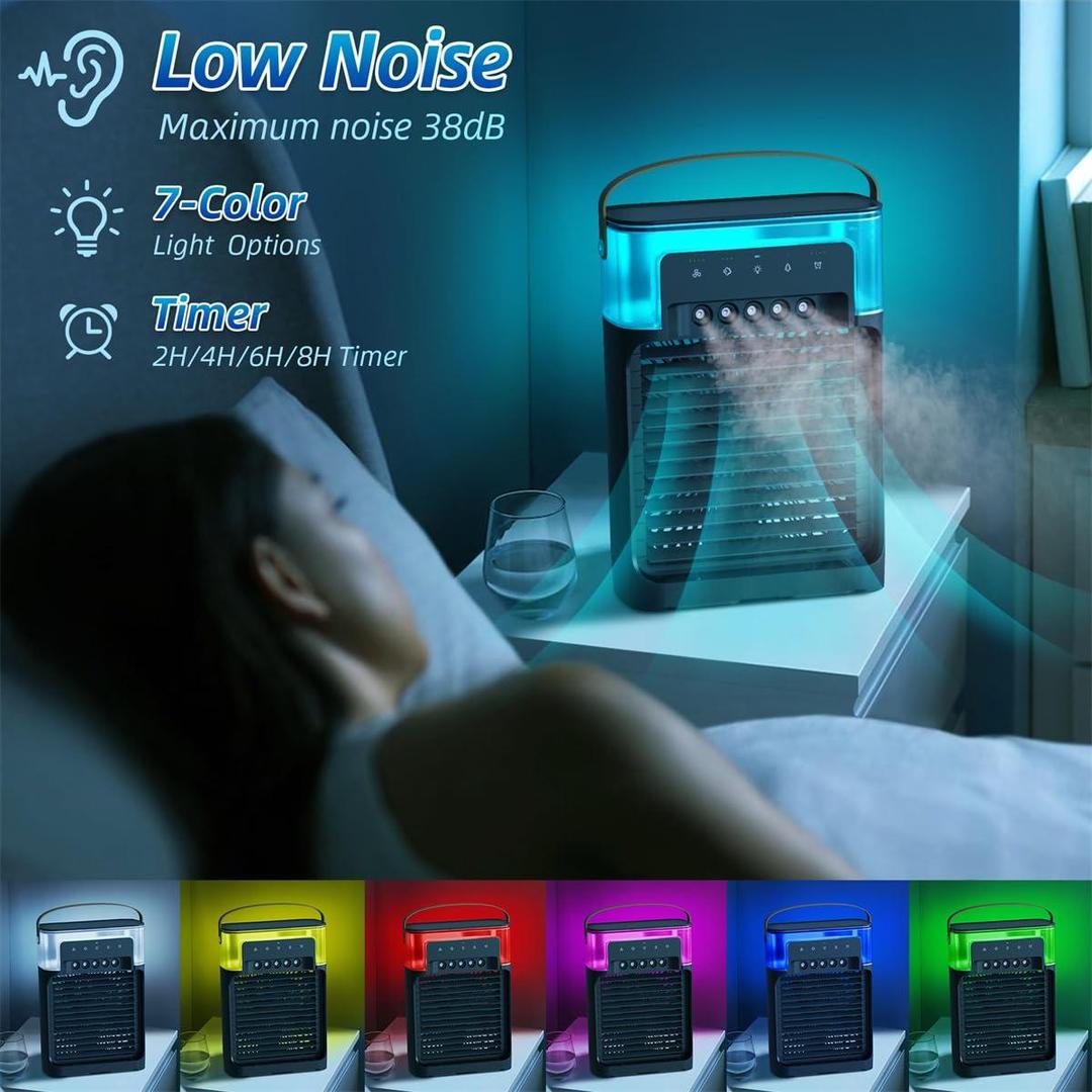 Mini Air Cooler Remote Control Black ABS