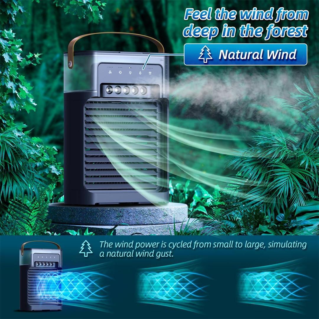 Mini Air Cooler Remote Control Black ABS