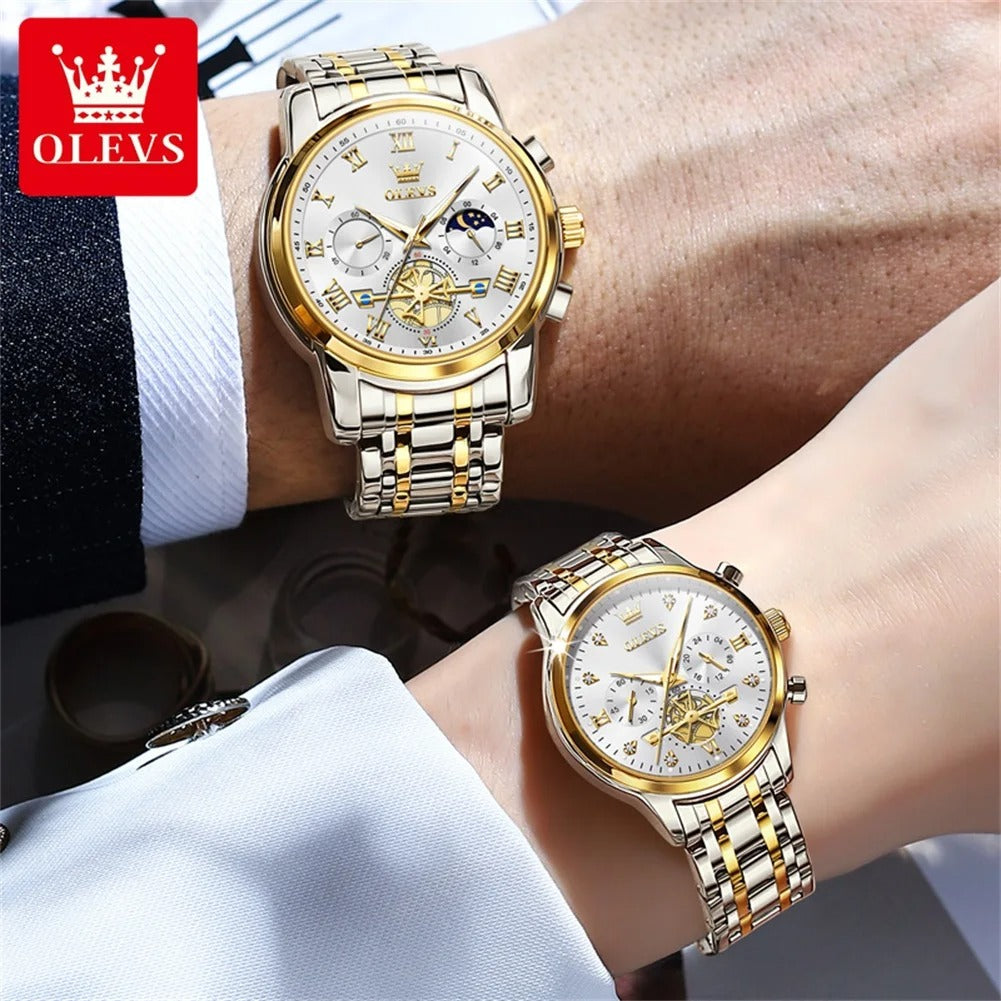 CHENXI Couple Watch Stainless Steel Strap Fashion Men Women Quartz Wristwatches Gifts Items His Hers Watch Sets Free Shipping