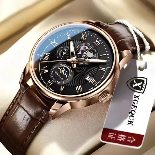 Men Watch Fashion Top Luxury Sport Men's Wristwatch Waterproof Luminous Leather Date Quartz Watches Man Clock