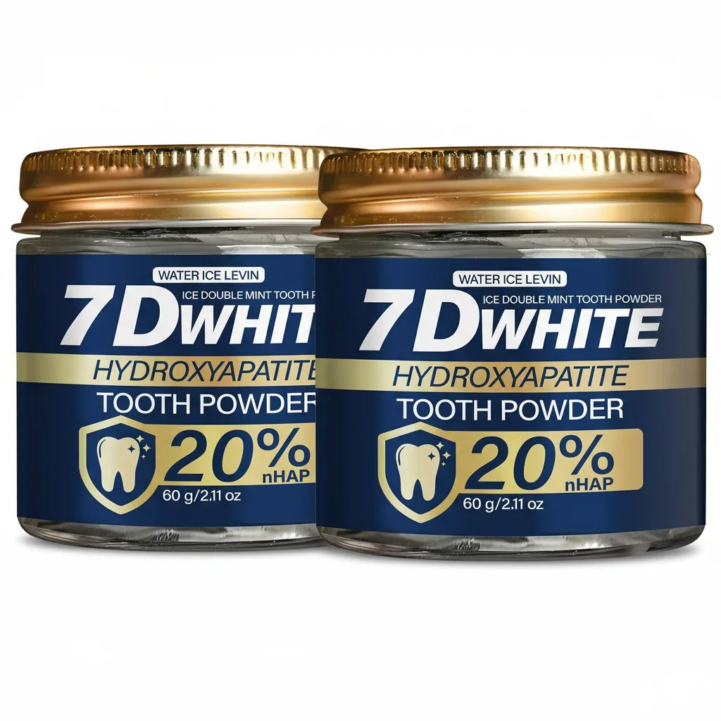 Charcoal Whitening & Hydroxyapatite Tooth Powder 60g, 20% nHAP Toothpaste Powder, Double Mint for Fresh Breath, Oral Care