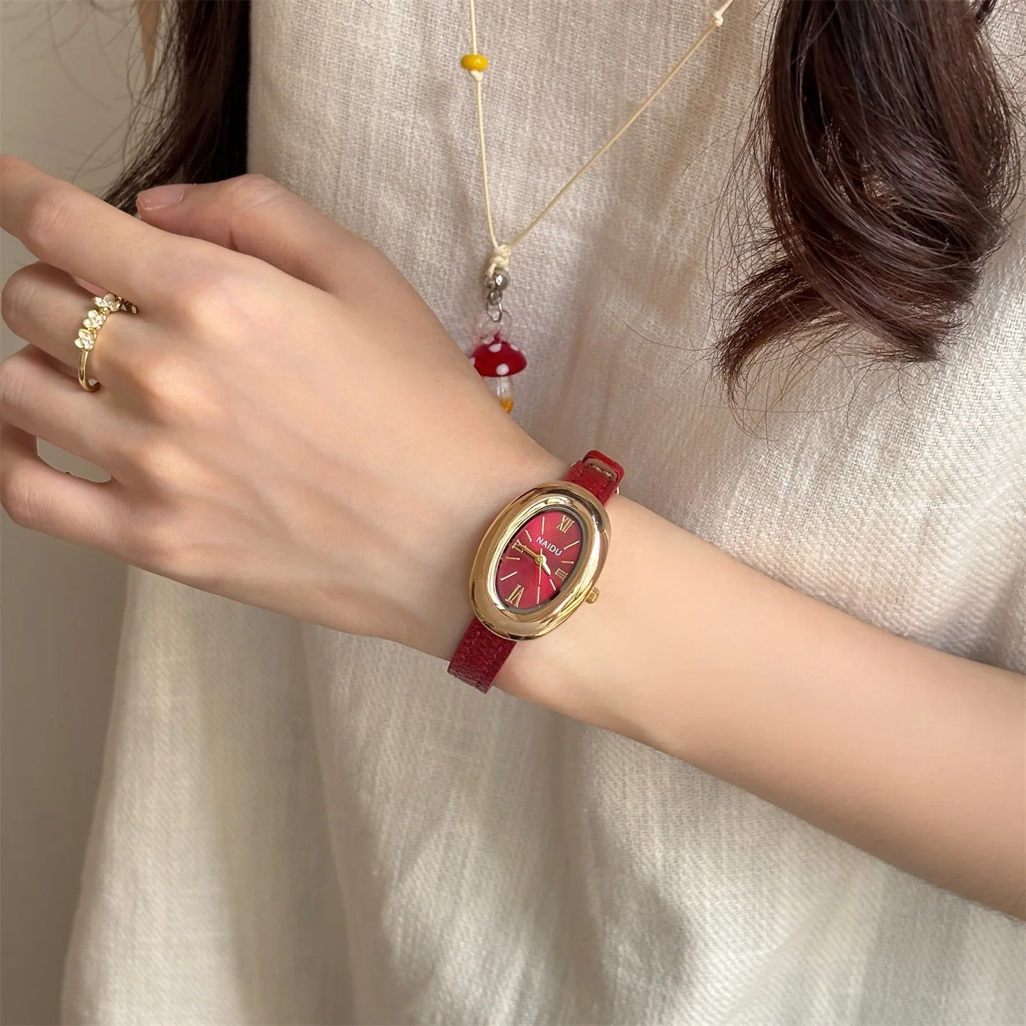 Elegant Oval Dial Women Watch Casual Leather Band Analog Quartz Watches Female Wristwatch Dropshipping Clock Reloj De Mujer