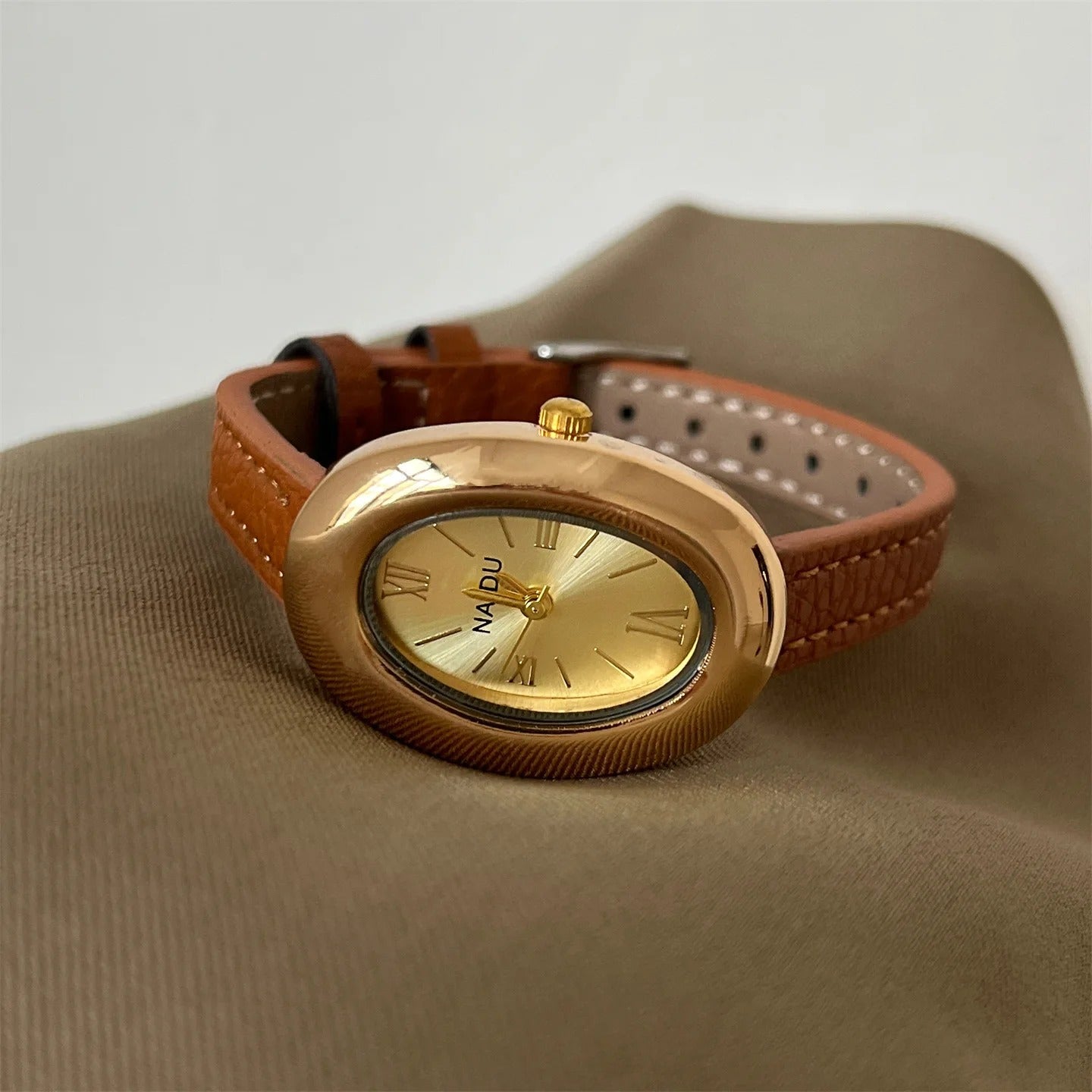 Elegant Oval Dial Women Watch Casual Leather Band Analog Quartz Watches Female Wristwatch Dropshipping Clock Reloj De Mujer