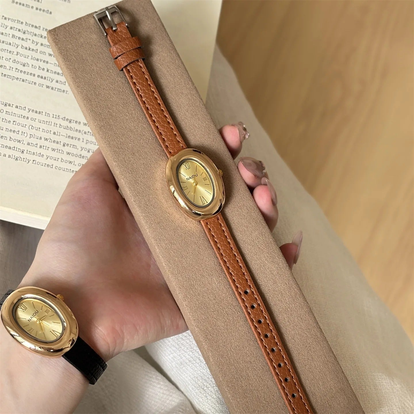 Elegant Oval Dial Women Watch Casual Leather Band Analog Quartz Watches Female Wristwatch Dropshipping Clock Reloj De Mujer