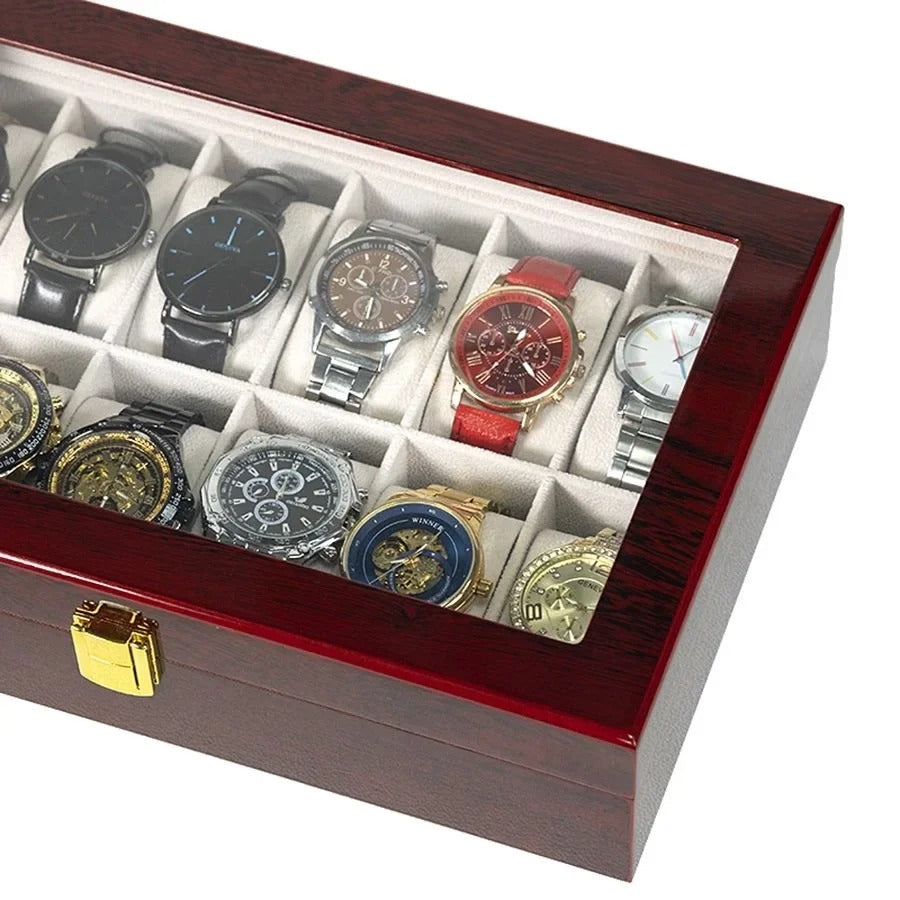 Wooden Watch Box Eco-Friendly Watch Storage Case with 1/2/3/5/6/10/12 Slots Travel Organizer for Men Watch Gift Box